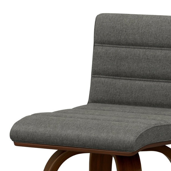 English Elm Roland Swivel Barstool Linen Upholstered Bentwood Mid-century Modern Kitchen Island Seat B136P529274