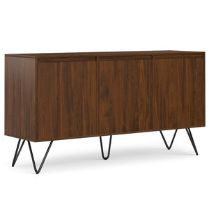 English Elm Hunter Walnut Veneer Sideboard with Hairpin Legs and Concealed Storage for Dining Rooms B136P529275