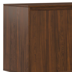 English Elm Hunter Walnut Veneer Sideboard with Hairpin Legs and Concealed Storage for Dining Rooms B136P529275