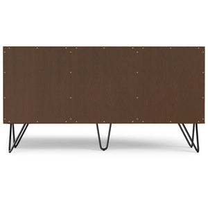 English Elm Hunter Walnut Veneer Sideboard with Hairpin Legs and Concealed Storage for Dining Rooms B136P529275