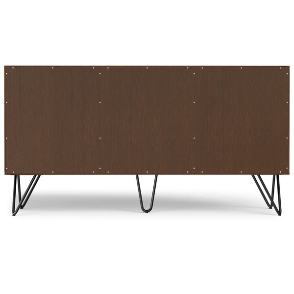 English Elm Hunter Walnut Veneer Sideboard with Hairpin Legs and Concealed Storage for Dining Rooms B136P529275