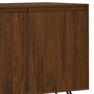 English Elm Hunter Walnut Veneer Sideboard with Hairpin Legs and Concealed Storage for Dining Rooms B136P529275