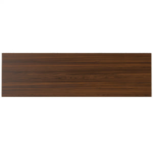 English Elm Hunter Walnut Veneer Sideboard with Hairpin Legs and Concealed Storage for Dining Rooms B136P529275