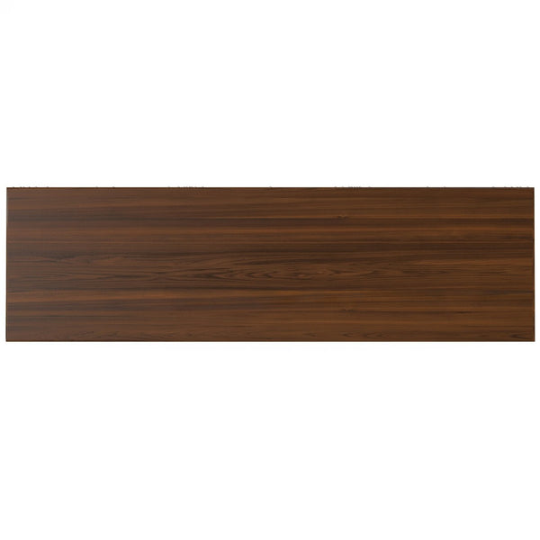 English Elm Hunter Walnut Veneer Sideboard with Hairpin Legs and Concealed Storage for Dining Rooms B136P529275