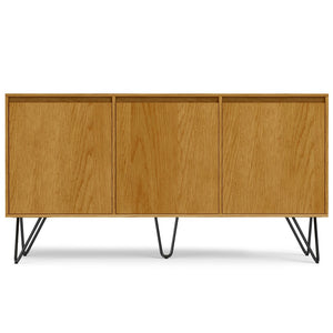 English Elm Hunter Oak Veneer Sideboard with Hairpin Legs for Modern Dining Room Storage B136P529277