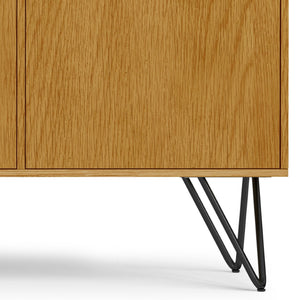 English Elm Hunter Oak Veneer Sideboard with Hairpin Legs for Modern Dining Room Storage B136P529277