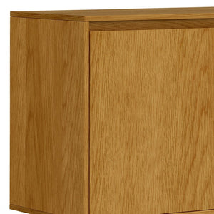 English Elm Hunter Oak Veneer Sideboard with Hairpin Legs for Modern Dining Room Storage B136P529277