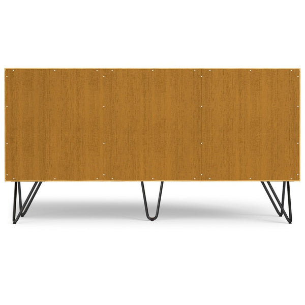 English Elm Hunter Oak Veneer Sideboard with Hairpin Legs for Modern Dining Room Storage B136P529277