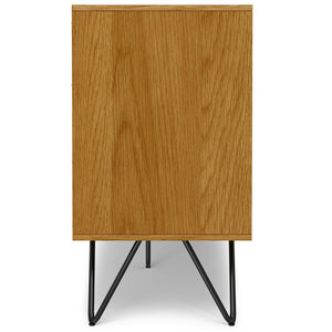 English Elm Hunter Oak Veneer Sideboard with Hairpin Legs for Modern Dining Room Storage B136P529277