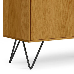 English Elm Hunter Oak Veneer Sideboard with Hairpin Legs for Modern Dining Room Storage B136P529277