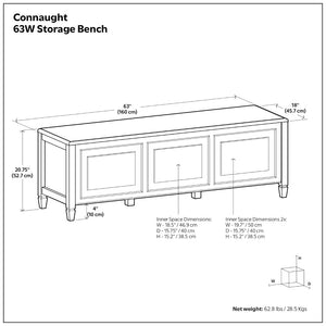 English Elm Connaught Solid Wood British Colonial Storage Trunk Bench for Entryway or Living Room B136P529278