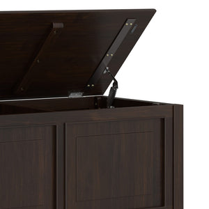 English Elm Connaught Solid Wood British Colonial Storage Trunk Bench for Entryway or Living Room B136P529278