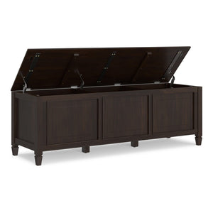 English Elm Connaught Solid Wood British Colonial Storage Trunk Bench for Entryway or Living Room B136P529278