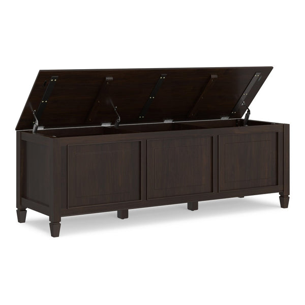 English Elm Connaught Solid Wood British Colonial Storage Trunk Bench for Entryway or Living Room B136P529278