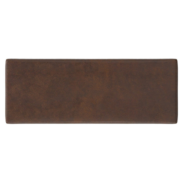 English Elm Chanelle Mid-century Bench Ottoman Vegan Leather Upholstered Rubberwood Legs Entryway B136P529279
