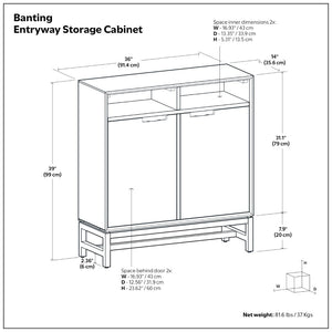 English Elm Banting Walnut Wood Entryway Cabinet with Open Cubbies and Graphite Metal Frame B136P529280