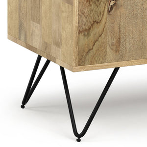 English Elm Hunter Solid Mango Wood Storage Cabinet with Hairpin Legs for Living Room or Entryway B136P529281