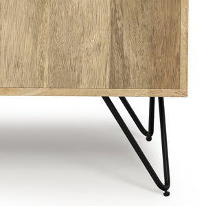 English Elm Hunter Solid Mango Wood Storage Cabinet with Hairpin Legs for Living Room or Entryway B136P529281