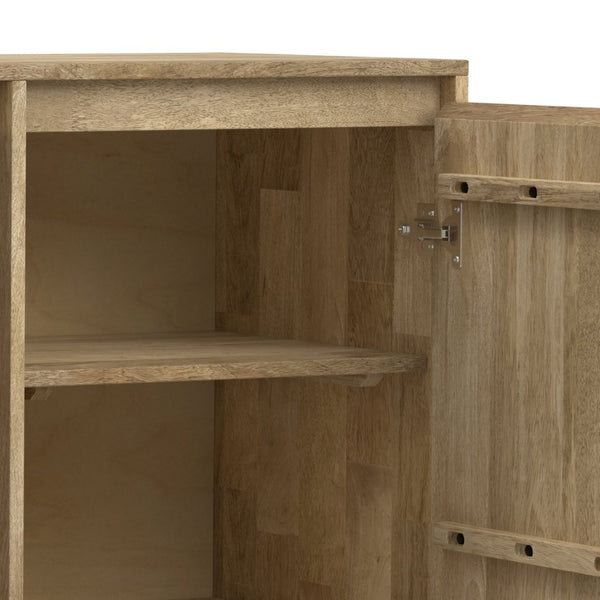 English Elm Hunter Solid Mango Wood Storage Cabinet with Hairpin Legs for Living Room or Entryway B136P529281
