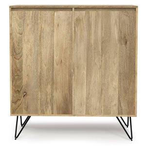English Elm Hunter Solid Mango Wood Storage Cabinet with Hairpin Legs for Living Room or Entryway B136P529281