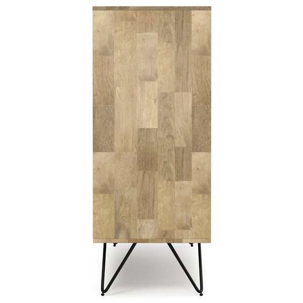 English Elm Hunter Solid Mango Wood Storage Cabinet with Hairpin Legs for Living Room or Entryway B136P529281