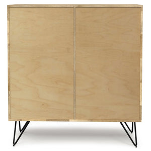 English Elm Hunter Solid Mango Wood Storage Cabinet with Hairpin Legs for Living Room or Entryway B136P529281