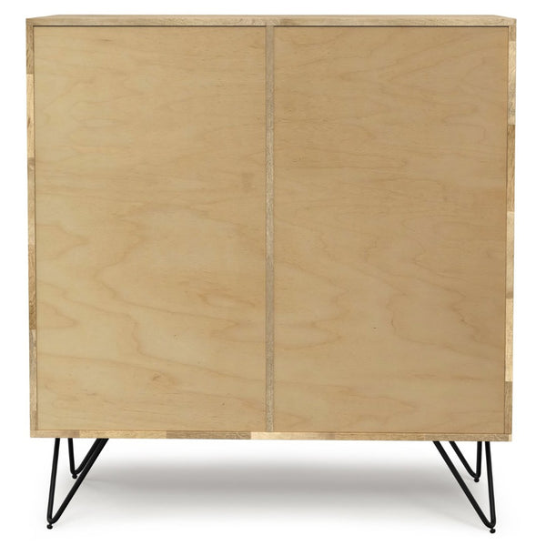 English Elm Hunter Solid Mango Wood Storage Cabinet with Hairpin Legs for Living Room or Entryway B136P529281