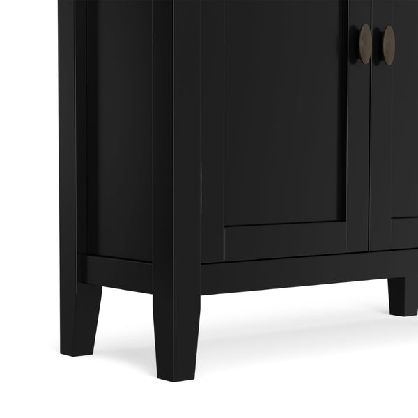 English Elm Redmond Shaker Style Black Pine Cabinet with Brass Hardware for Entryway or Living Room B136P529283