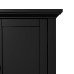 English Elm Redmond Shaker Style Black Pine Cabinet with Brass Hardware for Entryway or Living Room B136P529283