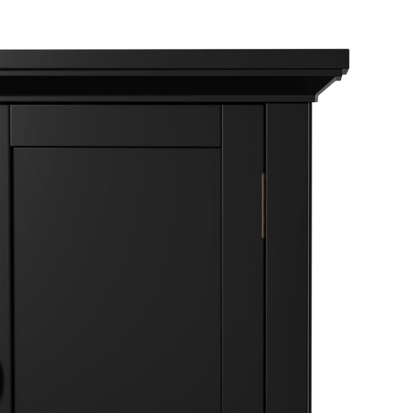 English Elm Redmond Shaker Style Black Pine Cabinet with Brass Hardware for Entryway or Living Room B136P529283