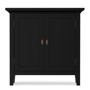 English Elm Redmond Shaker Style Black Pine Cabinet with Brass Hardware for Entryway or Living Room B136P529283