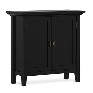 English Elm Redmond Shaker Style Black Pine Cabinet with Brass Hardware for Entryway or Living Room B136P529283