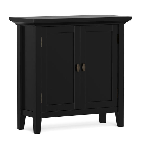 English Elm Redmond Shaker Style Black Pine Cabinet with Brass Hardware for Entryway or Living Room B136P529283