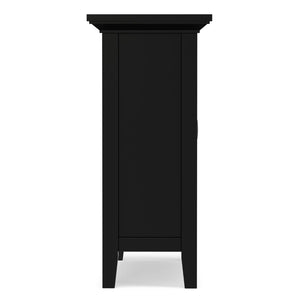 English Elm Redmond Shaker Style Black Pine Cabinet with Brass Hardware for Entryway or Living Room B136P529283