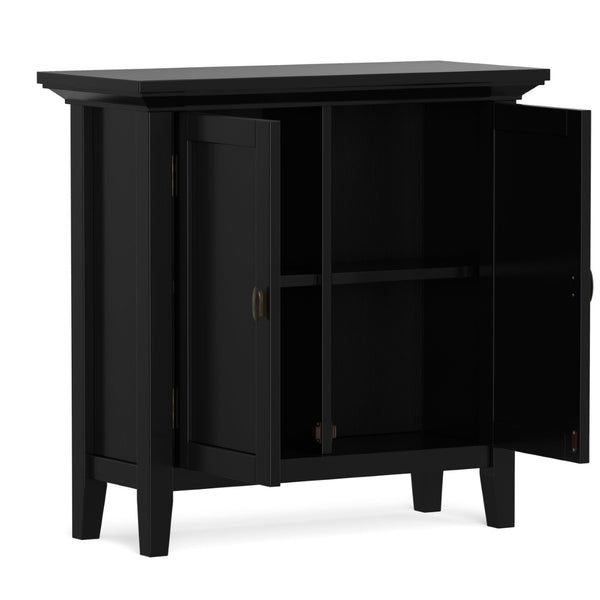 English Elm Redmond Shaker Style Black Pine Cabinet with Brass Hardware for Entryway or Living Room B136P529283
