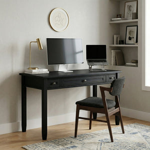 English Elm Warm Shaker Style Solid Pine Writing Desk with Bronze Hardware for Home Office B136P537796