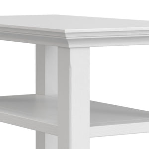 English Elm Acadian Solid Pine Open Shelf Side Table Slim Farmhouse Design for Entryway or Bedroom B136P541107