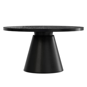 English Elm Winnie Solid Acacia Round Coffee Table Matte Black Pedestal Base for Modern Living B136P565521