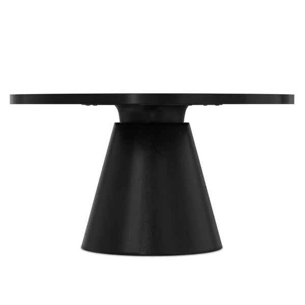 English Elm Winnie Solid Acacia Round Coffee Table Matte Black Pedestal Base for Modern Living B136P565521