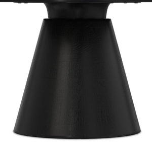 English Elm Winnie Solid Acacia Round Coffee Table Matte Black Pedestal Base for Modern Living B136P565521