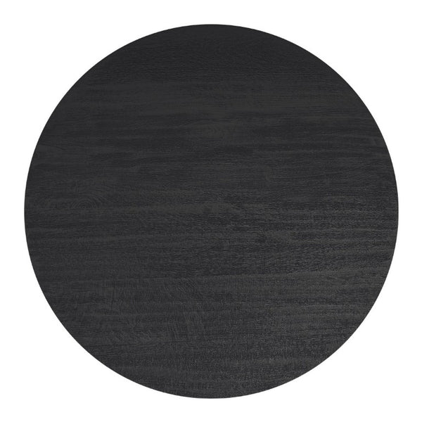 English Elm Winnie Solid Acacia Round Coffee Table Matte Black Pedestal Base for Modern Living B136P565521