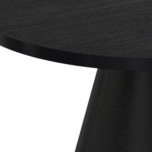 English Elm Winnie Solid Acacia Round Coffee Table Matte Black Pedestal Base for Modern Living B136P565521