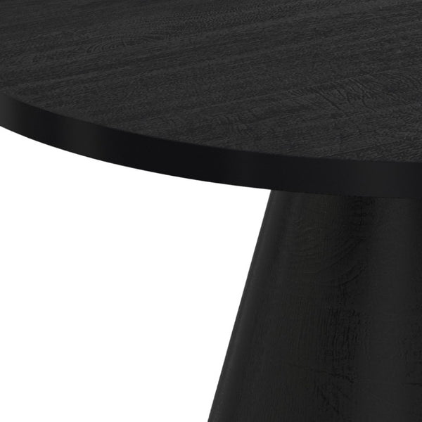 English Elm Winnie Solid Acacia Round Coffee Table Matte Black Pedestal Base for Modern Living B136P565521