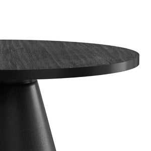 English Elm Winnie Solid Acacia Round Coffee Table Matte Black Pedestal Base for Modern Living B136P565521