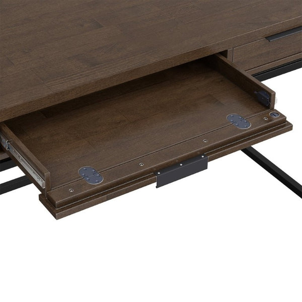 English Elm Sanford Solid Rubberwood Writing Desk with Iron Frame for Modern Home Office Use B136P565522