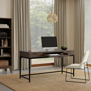 English Elm Sanford Solid Rubberwood Writing Desk with Iron Frame for Modern Home Office Use B136P565522