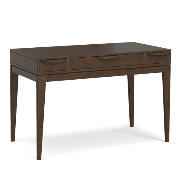 English Elm Wesley Mid-Century Solid Rubberwood Writing Desk with Drawers for Home Office B136P565523
