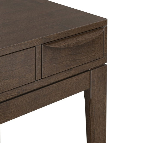 English Elm Wesley Mid-Century Solid Rubberwood Writing Desk with Drawers for Home Office B136P565523