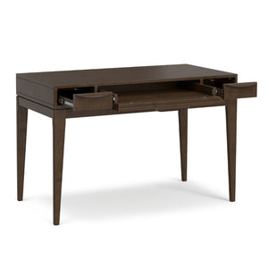 English Elm Wesley Mid-Century Solid Rubberwood Writing Desk with Drawers for Home Office B136P565523