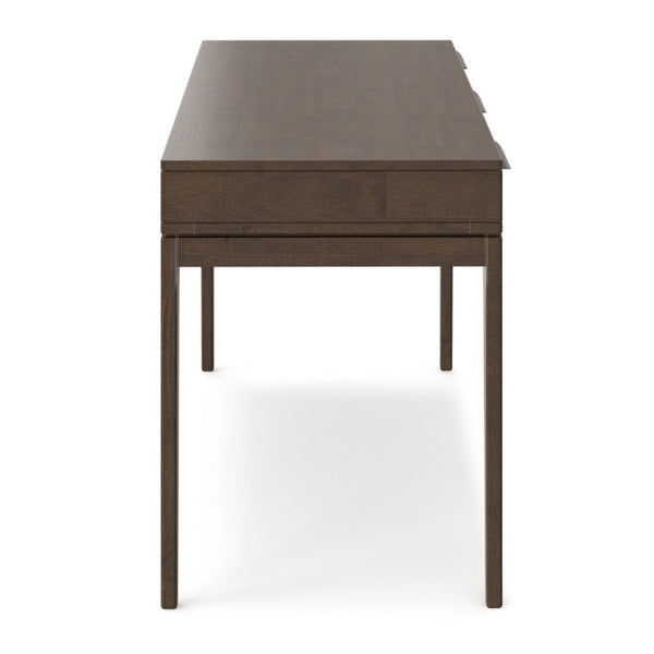 English Elm Wesley Mid-Century Solid Rubberwood Writing Desk with Drawers for Home Office B136P565523